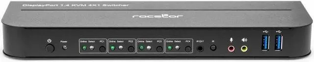 Alt view image 8 of 9 - Rocstor SolidKVM SK04 DisplayPort 1.4 and USB 3.0 4?1 KVM Switch - 4 Computer(s) - 1 Local User(s) - 4K - 4096 x 2160 - 8 x USB - USB 2.0HDMI - 5 x DisplayPort