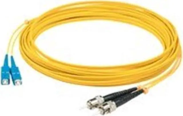 Main image of AddOn 5m ST to SC Yellow OM1 Duplex OFNR Riser-Rated MMF Fiber Patch Cable