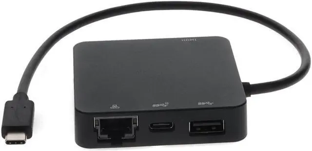 Alt view image 8 of 9 - AddOn 8in USB-C Male to USB 3.1 (C), HDMI 4K, USB 3.1 Gen 2 (A), and RJ-45 Female Black Hub - This is a 8in USB-C Male to USB 3.1 (C), HDMI 4K, USB 3.1 Gen 2 (A), and RJ-45 female black hub. It allows