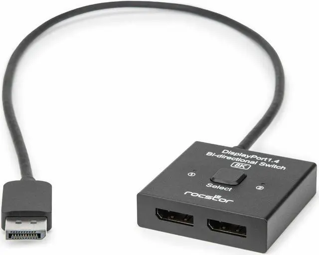 Alt view image 7 of 8 - Rocstor Premium DisplayPort1.4 Bi-directional Switcher for 8K - 4K, 8K - 7680 x 4320 - 3 x DisplayPort