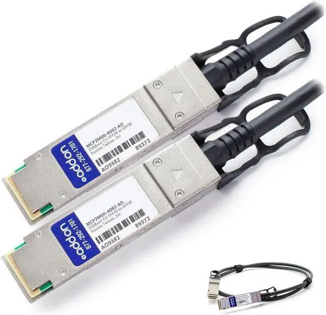 Alt view image 10 of 11 - AddOn Mellanox MCP2M00-A002 Compatible TAA Compliant 25GBase-CU SFP28 to SFP28 Direct Attach Cable (Passive Twinax, 2m)