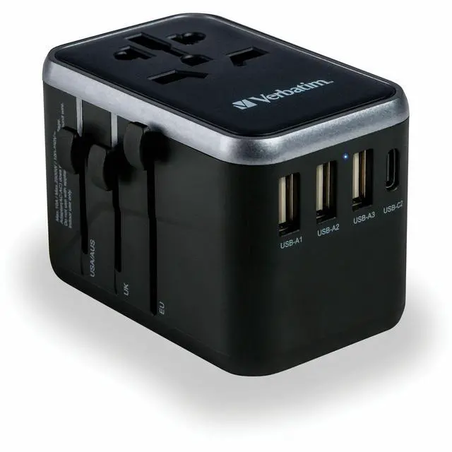 Alt view image 8 of 8 - Verbatim UTA-04 Universal Travel Adapter 61W - USB -C, USB-A - 61 W - 120 V AC, 230 V AC Input - 1
