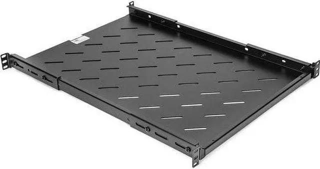 Alt view image 4 of 4 - Rocstor 1U Universal Vented Rack Mount Shelf 25.6" Depth Black Y10E021B1