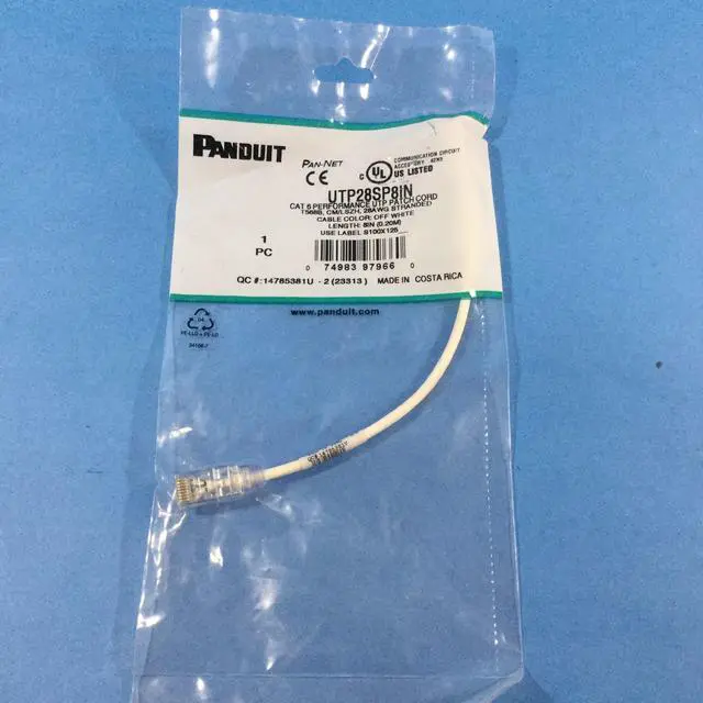 Alt view image 3 of 3 - Panduit Cat.6 UTP Patch Network Cable UTP28SP8IN