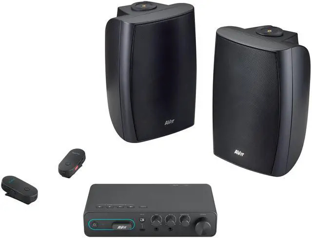 Alt view image 2 of 2 - AVer Ampli Wave SAA5 Instructional Audio System Pendant Microphones Teacher Student Mic Microphone receiver dongle Box SAB5V2 Audio Receiver/Amplifier BoxWall Mount Speakers Box