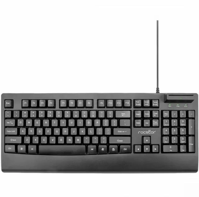 Alt view image 8 of 9 - Rocstor KS18 Security USB Keyboard with Built-in Smart Card Reader -104 Keys - 104 Keys - QWERTY Layout - Smart Card Reader - USB - Black
