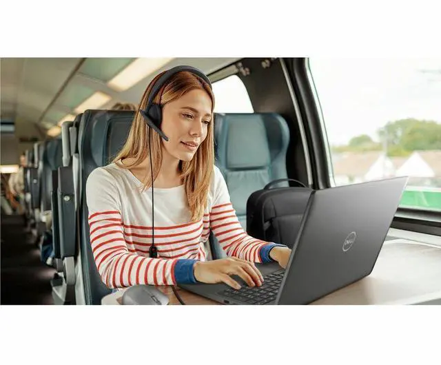Alt view image 9 of 9 - Dell Wired Headset - WH3024 - Stereo - USB Type C - Wired - 20 Hz - 20 kHz - On-ear, Over-the-head - Binaural - Ear-cup - 6.56 ft Cable - Uni-directional, Noise Cancelling Microphone - Noise Canceling