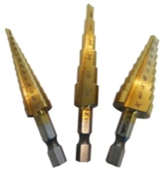 Alt view image 2 of 2 - K-TOOL INTERNATIONAL KTI71233 Step Drill Bits Set,3 pcs.