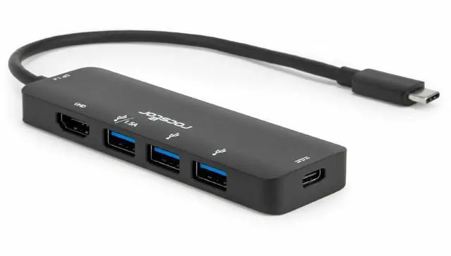 Alt view image 8 of 9 - Rocstor Type-C to HDMI/USB-Ax3/Type-C PD Charging with DP1.4 Alt Mode - 1 x USB 3.1 Type C - Male - 1 x HDMI Digital Audio/Video - Female, 3 x USB 3.1 Type A - Female, 1 x USB 3.1 Type C - Female - 38
