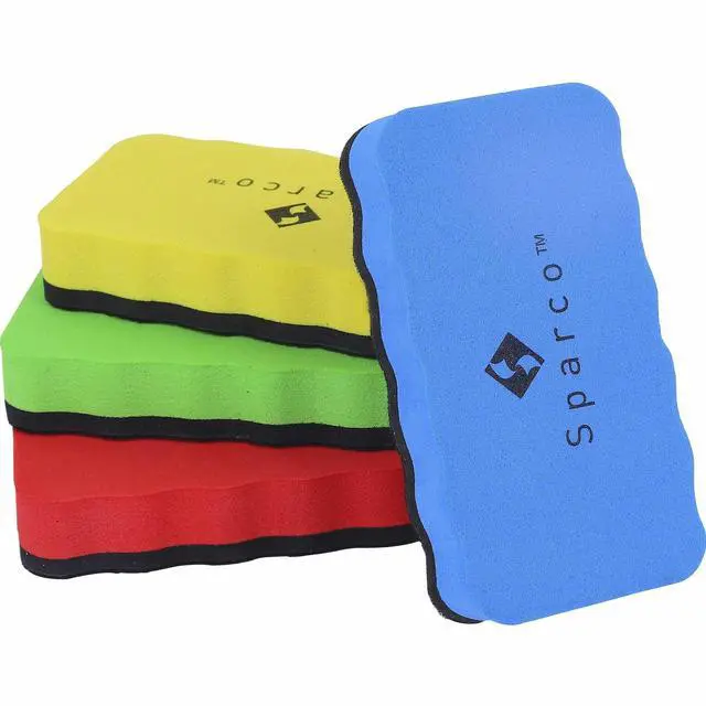 Alt view image 3 of 3 - SPARCO SPR70210 Magnetic Whiteboard Erasers, Assorted Colors,PK12