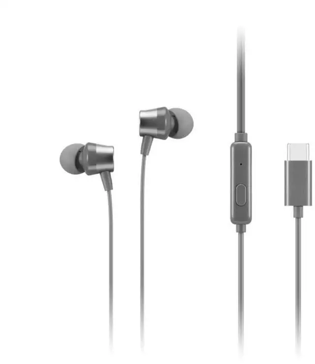 Alt view image 4 of 9 - lenovo - 300 wired in-ear usb-c headphones - in-line microphone - usb-c connectivity - play & pause button - 3 sizes silicone ear tips included