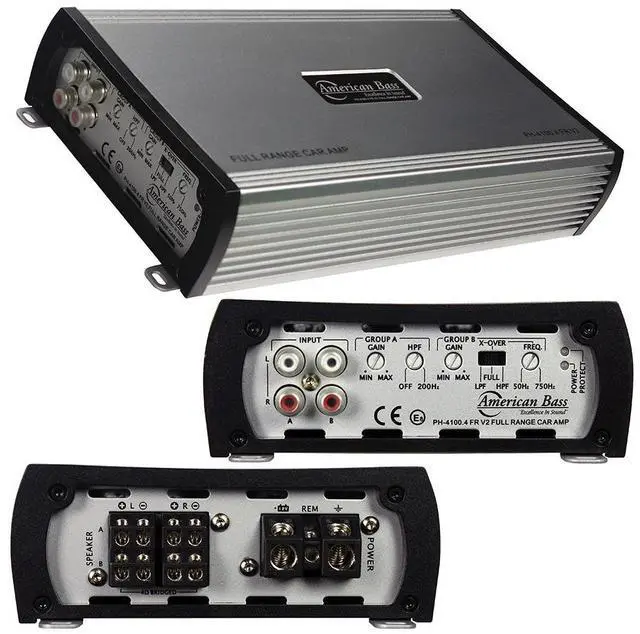 Alt view image 10 of 10 - AMERICAN BASS PH-4100.4 FR V2 American Bass Amp 4 Channel 2 Ohm stable 480 Watts Max(PH4100FRV2)