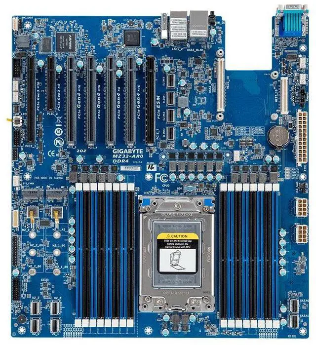 Alt view image 13 of 13 - Gigabyte MZ32-AR0 Server Motherboard AMD Chipset Socket SP3 MZ32AR0
