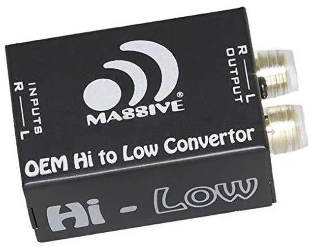 Alt view image 6 of 6 - massive audio hilow  car audio high level speaker signal to low level rca converter, high to low level signal