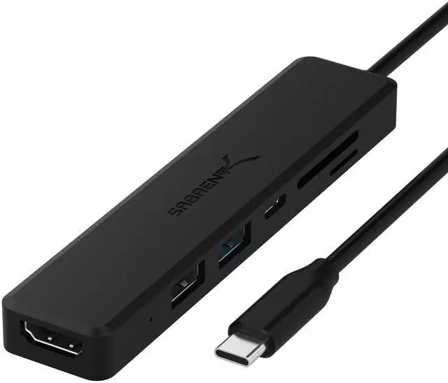 Alt view image 8 of 8 - SABRENT Multi-Port USB Type-C Hub with 4K HDMI | Power Delivery (60 Watts) | 1 USB 3.0 Port | 1 USB 2.0 Port | SD/MicroSD Card Reader (HB-TC6C)