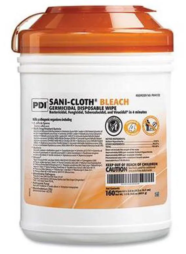 Main image of Sani-Cloth Bleach Germicidal Disposable Wipes Unscented White 12 Count P84172
