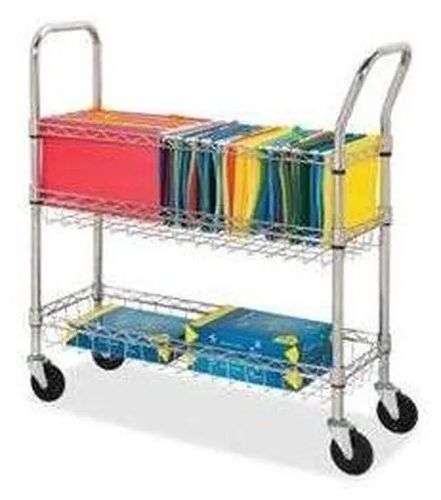 Alt view image 7 of 10 - Lorell Wire Mail Cart Ltr/Lgl 34-1/4"x12-1/2"x40" Chrome 84857