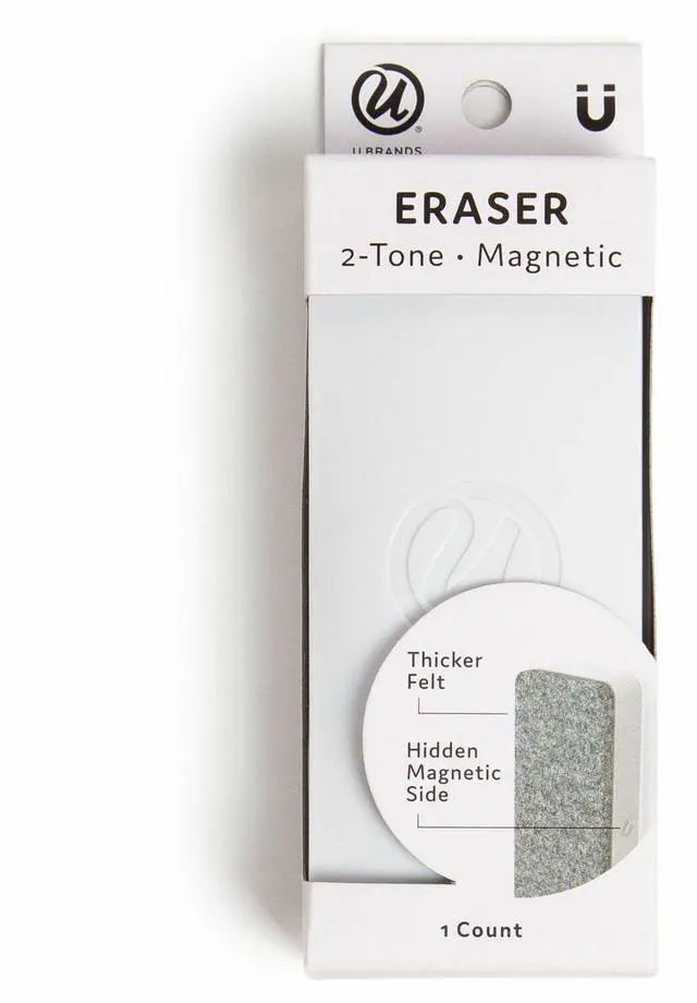 Main image of Side Magnetic Dry Erase Board Eraser 5" x 2" x 1" 583U0648