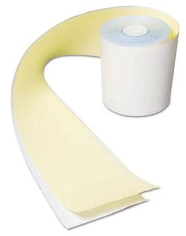 Main image of AmerCareRoyal No Carbon Register Rolls 3" x 90 ft White/Yellow 30/Carton CR2300