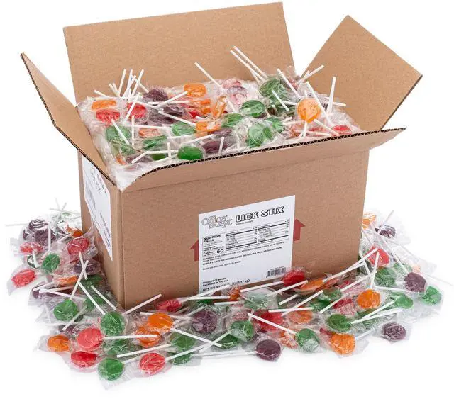 Main image of Office Snax Lick Stix Suckers Randomly Assorted Flavors 5lbs