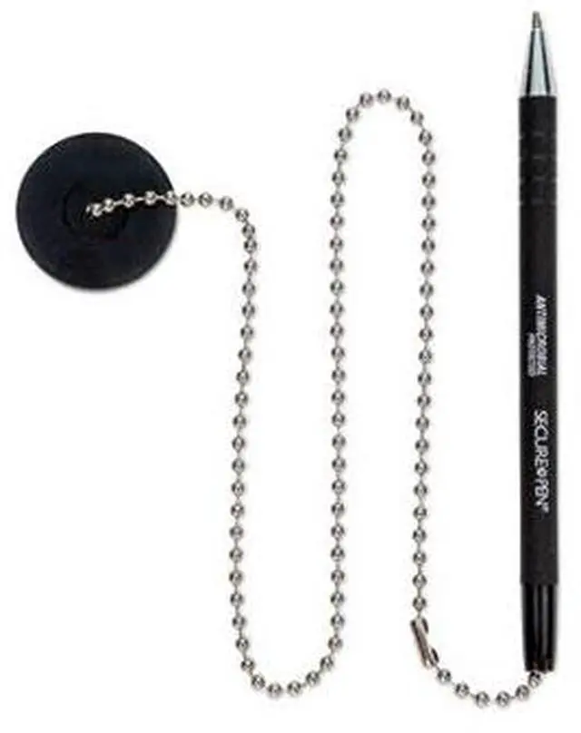 Main image of Antimicrobial Ballpoint Counter Pen Medium 1 mm Black Ink Black 555564