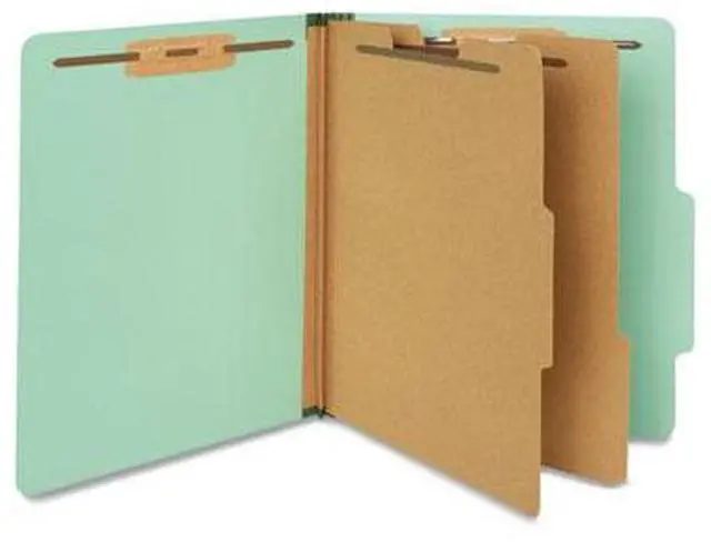 Main image of Universal Office 6 Section Classification Folder 2 Divider Letter Lt Green 20Ct