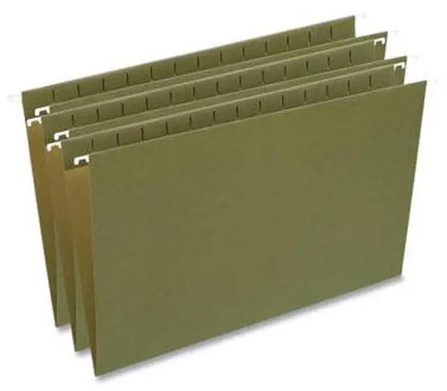 Main image of Universal Office Hanging File Folder Legal 1/5 Cut Tabs Standard Green 50 Count