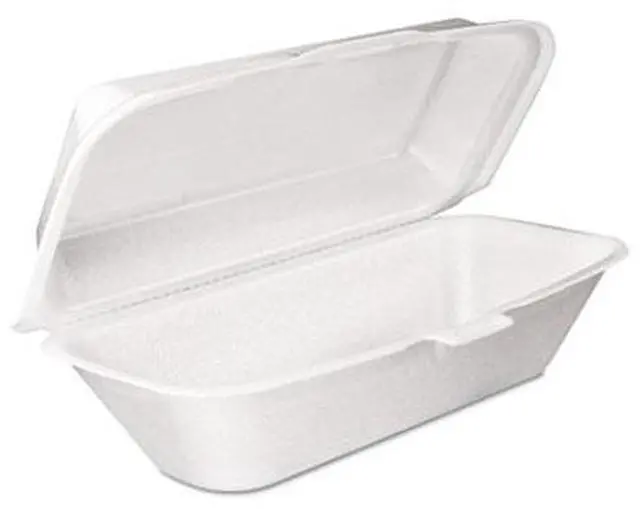 Main image of Dart Foam Removable Hinged Lid Container Hoagie Container White 500Ct 99HT1R
