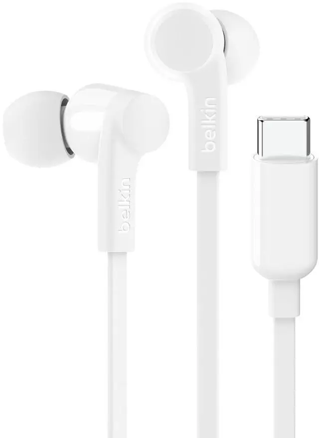 Alt view image 6 of 13 - Belkin SoundForm USB-C Wired Earbuds with Adjustable Volume Limiter - White