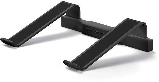 Main image of DAC Non-Skid Laptop 4-Port USB 3.0 Hub Notebook Stand, 3""x9.8""x12.1"", Black