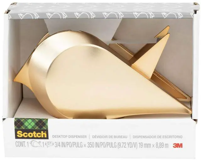Alt view image 8 of 8 - Scotch Gold Bird Desktop Tape Dispenser: 3/4 in. x 300 in. (Gold)