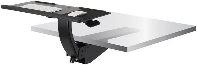 Alt view image 12 of 12 - Mount-It! Sit Stand Keyboard Tray | Height Adjustable Under Desk Keyboard and Mouse Drawer | 26.5 Inch Wide Platform
