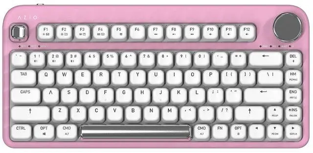 Alt view image 12 of 12 - Azio IK408 IZO Wireless BT5/USB PC & Mac Mechanical Keyboard, Pre-Lubed Red Switches, Pink Blossom