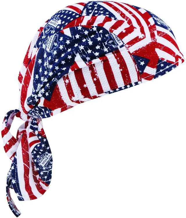 Alt view image 11 of 17 - Ergodyne Chill-Its Stars & Stripes Dew Rag 12477
