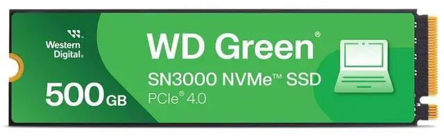 Alt view image 6 of 11 - WD Green SN3000 WDS500G4G0E-00CPS0 500 GB Solid State Drive - M.2 2280 Internal - PCI Express NVMe (PCI Express NVMe 4.0 x4) - Notebook, Desktop PC, Computer Device Supported - 100 TB TBW