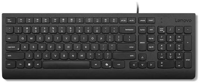 Alt view image 2 of 6 - Lenovo Essential Wired Keyboard Black US English