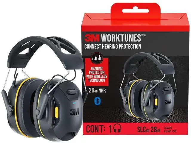 Alt view image 3 of 10 - 3M WorkTunes Electronic Hearing Protectors: Connect with Bluetooth Technology (Black)