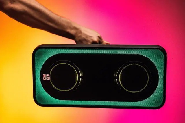 Alt view image 2 of 2 - Altec Lansing Shockwave 200 Wireless Party Speaker 180W Bluetooth Speaker with a Long Lasting 12 Hour Battery  Multi LED Party Modes  Multiple bass Boost Modes  Party Sync  AM/FM Radio