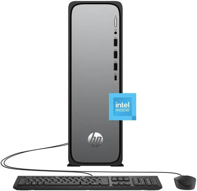 Alt view image 4 of 4 - HP OmniDesk s03-0000i S03-0010 Desktop - Intel 300 - 8GB - 256GB SSD - Tower - Intel H770 Chip - Windows 11 Home - Intel UHD Graphics - IEEE 802.11ax - Meteor Silver, Jack Black  B5RX6AA#ABA