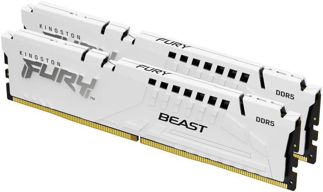 Main image of Kingston 64GB (2x32GB) DDR5 6000MT/s CL30 FURY Beast White EXPO - 64 GB (2 X 32GB) - DDR5-6000/PC5-48000 DDR5 SDRAM - 6000 MHz Dual-rank Memory - CL30 - 1.40 V - Non-ECC - Unbuffered - 288-pin - DIMM