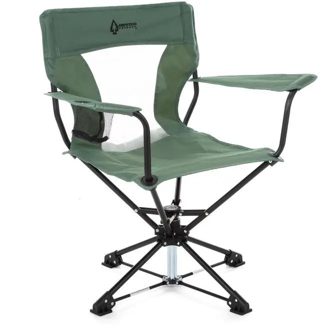Alt view image 8 of 8 - ARROWHEAD OUTDOOR 360° Degree Swivel Hunting Chair w/Armrests, Perfect for Blinds, No Sink Feet, Supports up to 450lbs, Carrying Case, Steel Frame, Fishing, High-Grade 600D Canvas, USA-Based Support