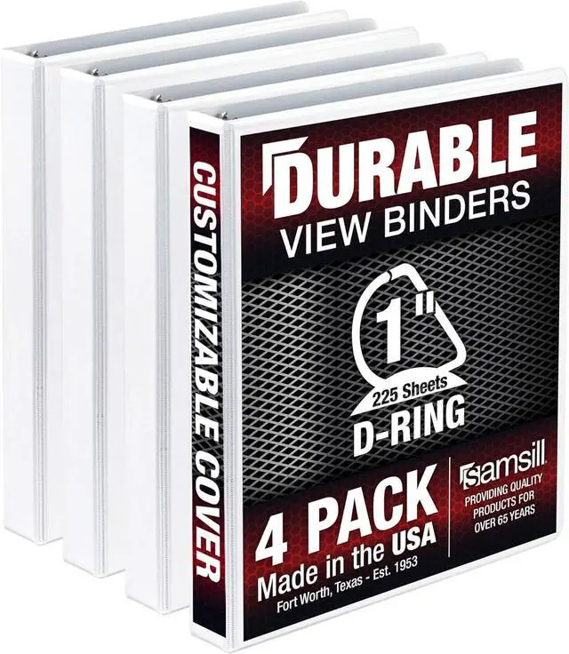 Main image of Durable 1" View D Ring White