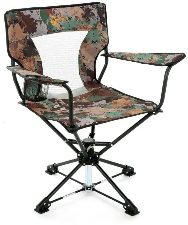 Alt view image 8 of 8 - ARROWHEAD OUTDOOR 360° Degree Swivel Hunting Chair Stool Seat, Perfect for Blinds, No Sink Feet, Supports up to 450lbs, Carrying Case, Steel Frame, Fishing, High-Grade 600D Canvas, USA-Based Support