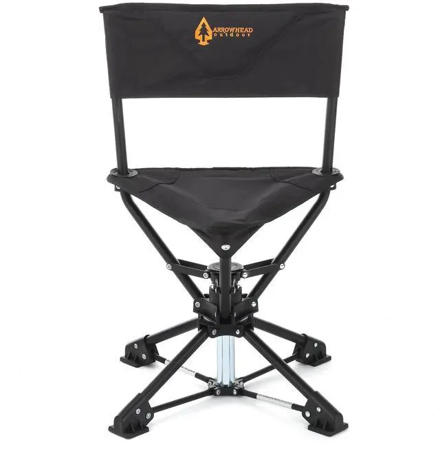 Alt view image 8 of 8 - ARROWHEAD OUTDOOR 360° Degree Swivel Hunting Chair Stool Seat, Perfect for Blinds, No Sink Feet, Supports up to 225lbs, Carrying Case, Steel Frame, Fishing, High-Grade 600D Canvas, USA-Based Support