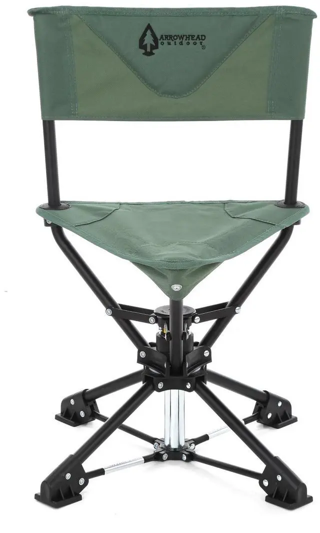 Alt view image 8 of 8 - ARROWHEAD OUTDOOR 360° Degree Swivel Hunting Chair Stool Seat, Perfect for Blinds, No Sink Feet, Supports up to 225lbs, Carrying Case, Steel Frame, Fishing, High-Grade 600D Canvas, USA-Based Support
