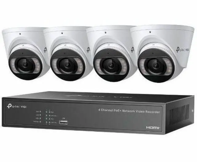 Alt view image 10 of 11 - TP-LINK VIGI NK4P-T4425-2T 4pcs 4MP Full-Color Turret IPC & 4 Channel PoE+ NVR KIT with 2TB HDD installed