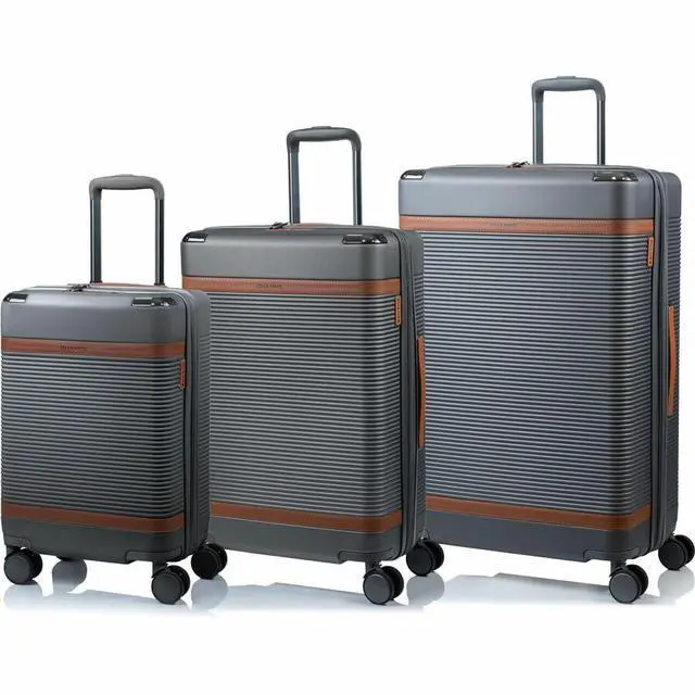 Alt view image 8 of 15 - CHAMPS Vintage III Collection 3-piece Hardside Luggage set Grey S1033GREY