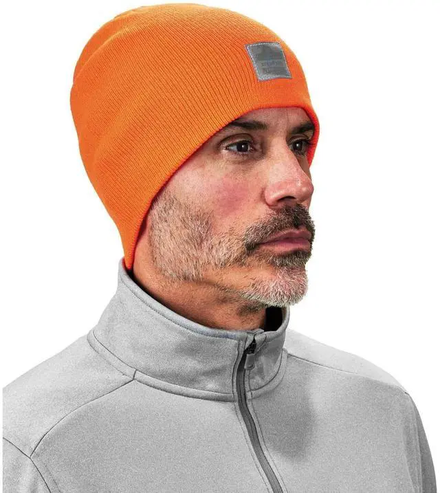 Alt view image 8 of 15 - ERGODYNE 6812 Orange Ribbed Knit Beanie,PK6