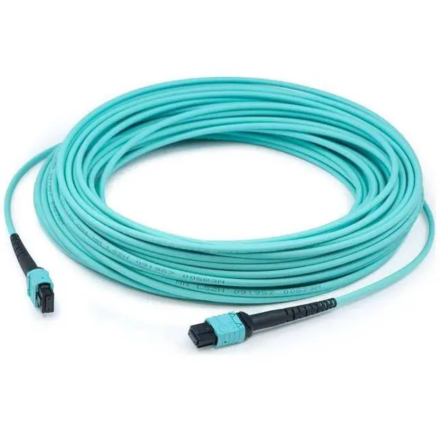 Alt view image 2 of 3 - AddOn 0.5m MPO/UPC to MPO/UPC Aqua OM4 OFNR (Riser-Rated) 12-Strand Fiber Patch Cable ADD-MPOMPO-0-5M5OM4