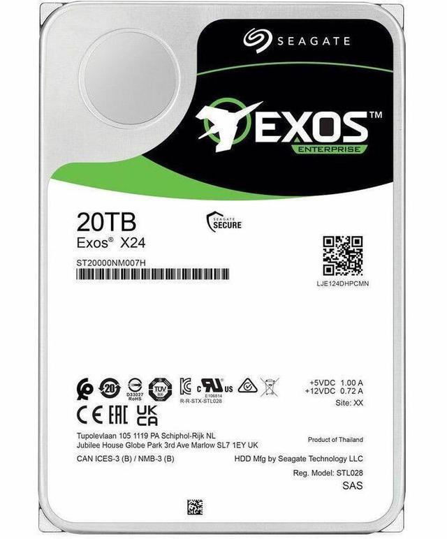 Alt view image 6 of 6 - Seagate 20TB Exos X24 HDD 3.5 SAS 7200 ISE Bare Hard Drive